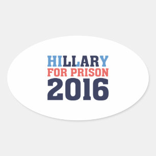 Hillary für Gefängnis Ovaler Aufkleber
