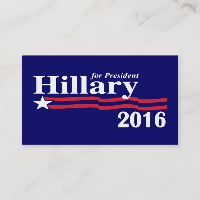 Hillary für Präsidenten 2016 Visitenkarten Visitenkarte (Vorderseite)