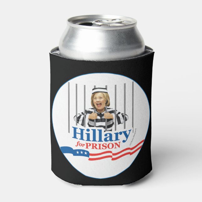 HILLARY FÜR PRISON! Sperr sie in Gefängniszelle Dosenkühler (Kanne Vorderseite)