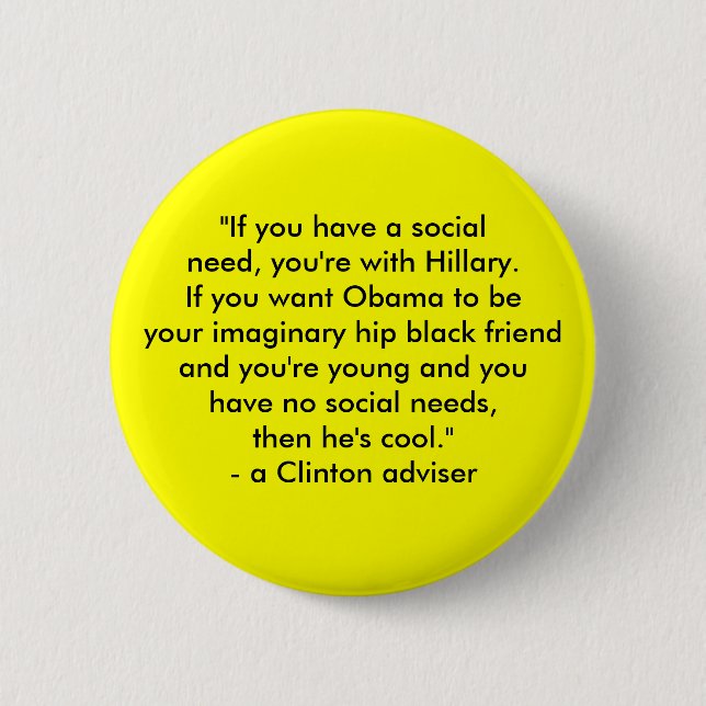 Hillary gegen Obama Button (Vorderseite)