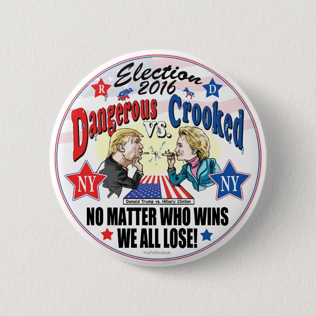 Hillary GEGEN Trumpfspitball-Politik Button (Vorderseite)