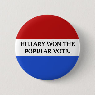 Hillary gewann die Stimmenmehrheit Button