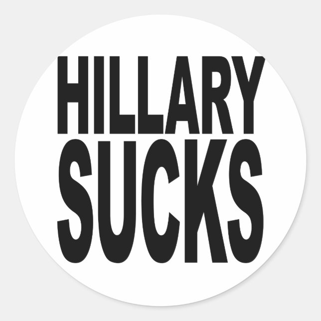 Hillary ist zum Kotzen Runder Aufkleber (Vorderseite)