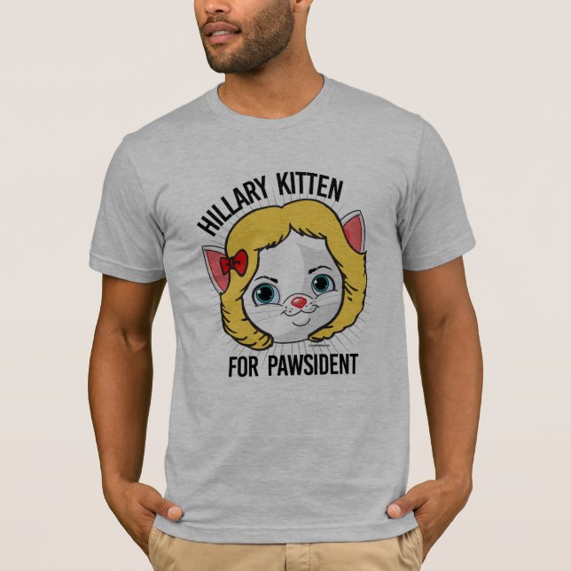 Hillary-Kätzchen für Pawsident T-Shirt (Vorderseite)