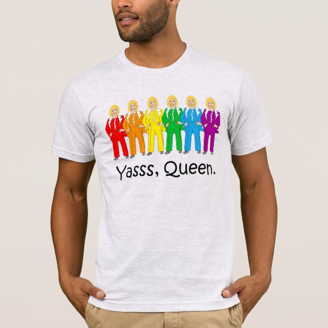 Hillary Pantsuit Pride - Yasss Queen T-Shirt (Vorderseite)