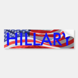 Hillary Running for President, American Flag Autoaufkleber