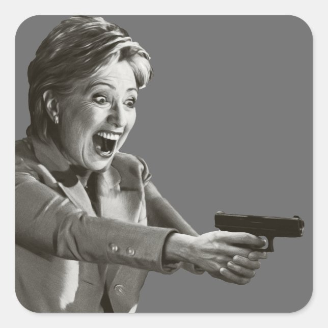 Hillary Shooter Quadratischer Aufkleber (Vorderseite)