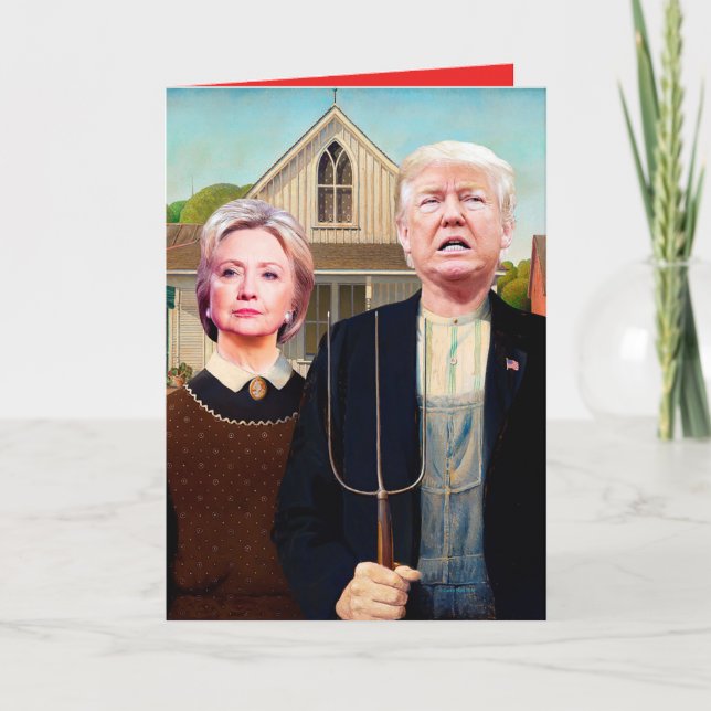 Hillary & Trump politisch korrekt Geburtskarte Karte (Vorderseite)