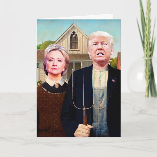 Hillary & Trump politisch korrekt Geburtskarte Karte (Vorderseite)