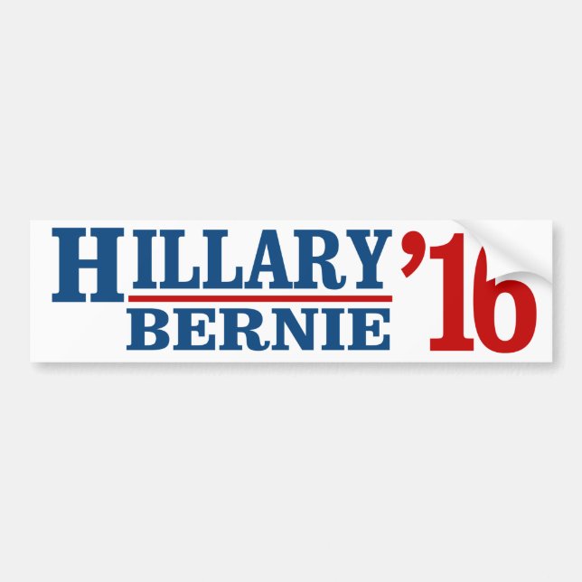Hillary und Bernie 2016 - Liberaler Spaß -.png Autoaufkleber (Vorne)