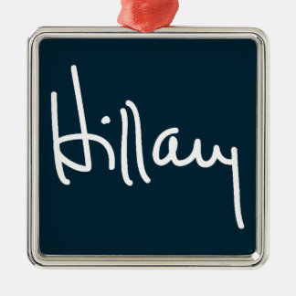 Hillary-Unterzeichnung Silbernes Ornament