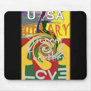 Hillary USA Präsident Stronger Together red golden Mousepad