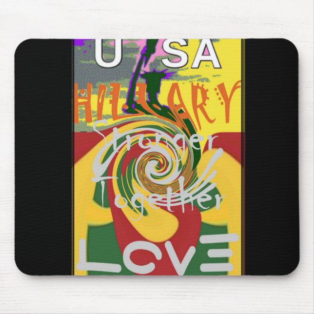 Hillary USA Präsident Stronger Together red golden Mousepad (Vorne)
