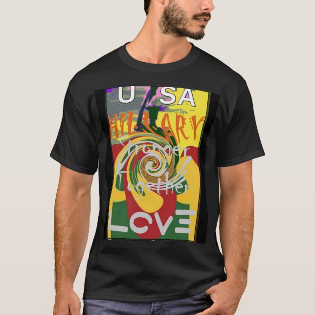 Hillary USA President Stronger Together red golden T-Shirt (Vorderseite)