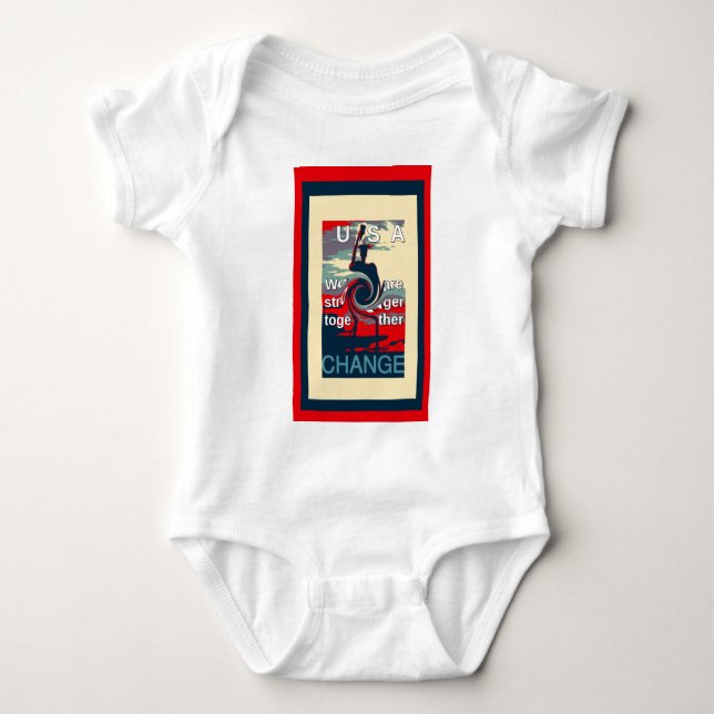 Hillary USA wir gemeinsam stärker Baby Strampler (Vorderseite)