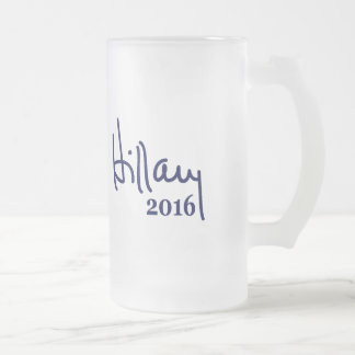Hillaryunterzeichnung 2016 mattglas bierglas