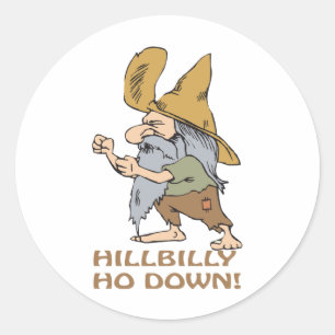HillBilly Ho Down Runder Aufkleber