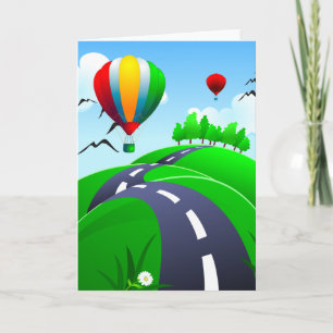 Hillige Straße mit Ballons, Grußkarte Karte