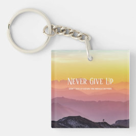 Hills Landschaft Regenbogenfarben Motivation Zitat Schlüsselanhänger