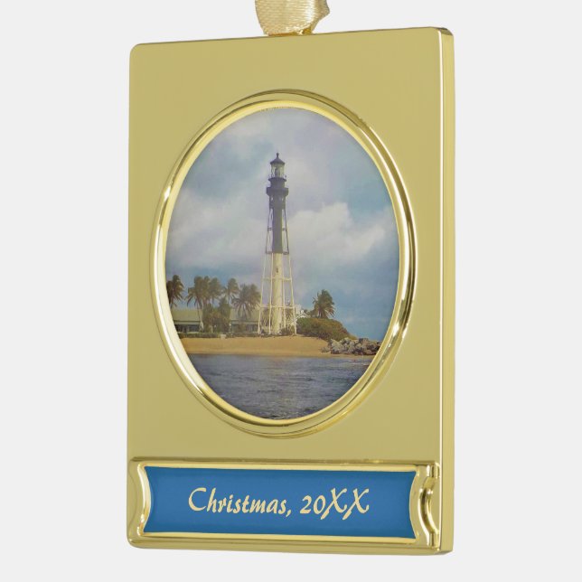 Hillsboro Einlass-Licht datiert Banner-Ornament Gold (Links)