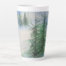 Hillside Evergreens und Snow