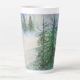 Hillside Evergreens und Snow Milchtasse