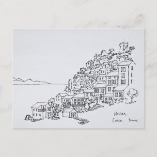 Hilltop Village Nonza | Korsika, Frankreich Postkarte
