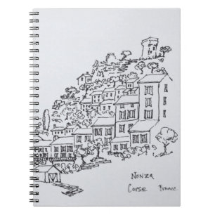 Hilltop Village von Nonza  Korsika, Frankreich Notizblock