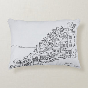 Hilltop Village von Nonza  Korsika, Frankreich Zierkissen