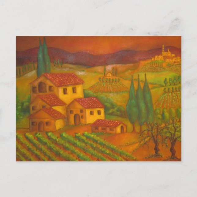 Hilltown in Chianti, Italien Postkarte (Vorderseite)