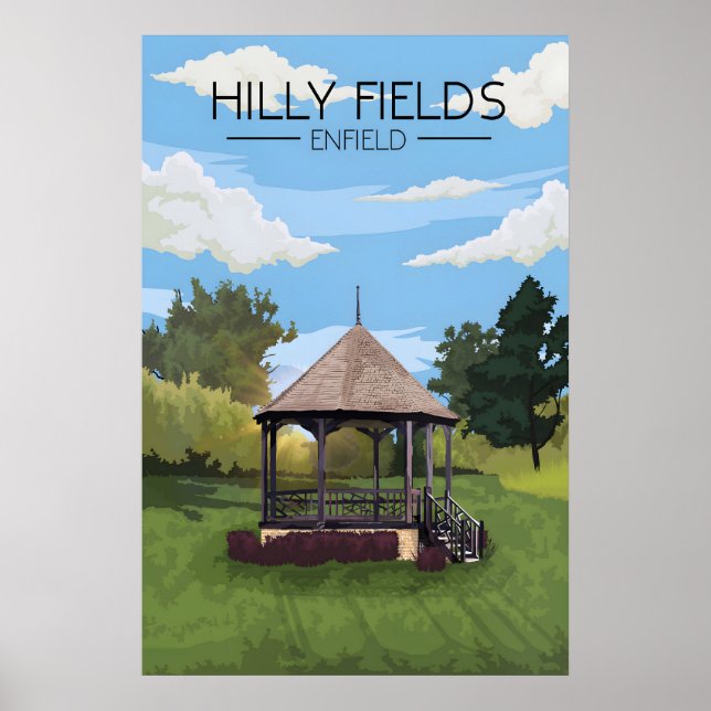 Hilly Fields Park Enfield Reiseplakat Poster (Vorne)