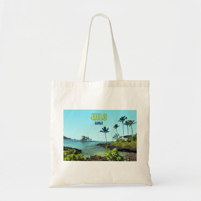Hilo Big Island Hawaii Beach Vintag Tragetasche (Vorne)