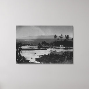 Hilo, Hawaii - Ansicht der Stadt-Fotografie Leinwanddruck