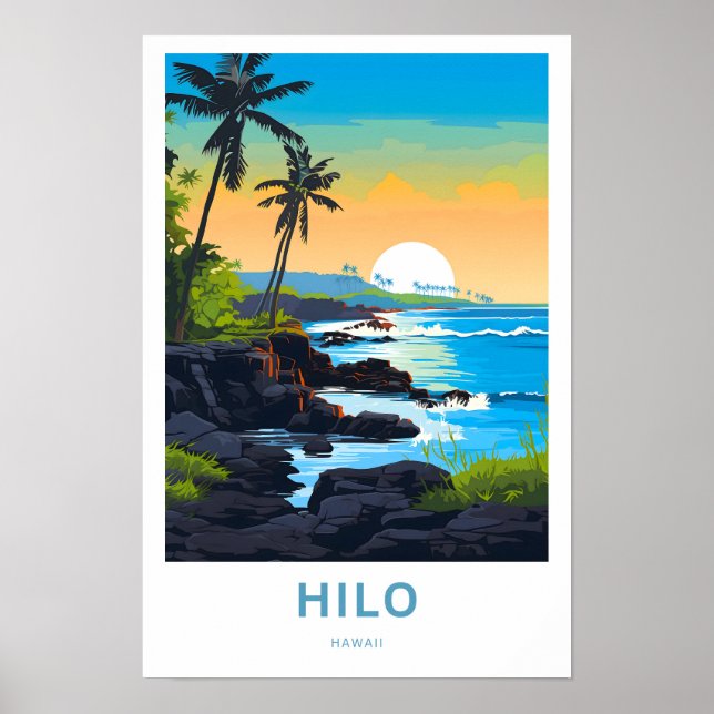 Hilo Hawaii Travel Print Poster (Vorne)