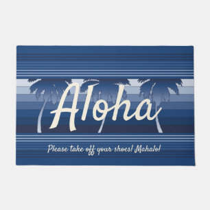 Hilo Hawaiian Palms Striped Aloha Navy Fußmatte
