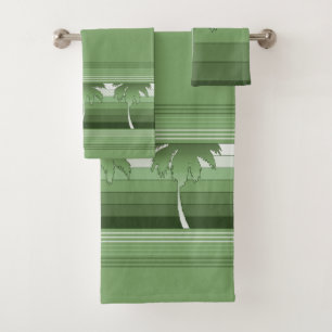 Hilo Hawaiian Palms Striped Coordinates Badhandtuch Set
