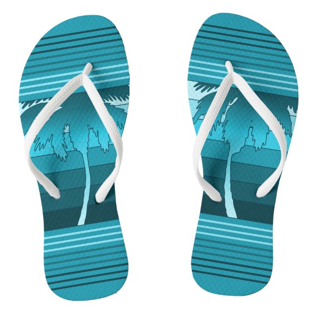 Hilo Hawaiian Palms Striped Flip Flops (Fußbett)