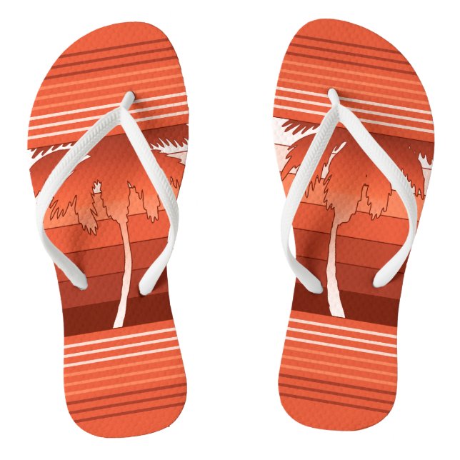 Hilo Hawaiian Palms Striped Flip Flops (Fußbett)