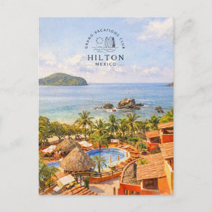 Hilton Grand Vacations Club   Mexico Watercolor Feiertagspostkarte