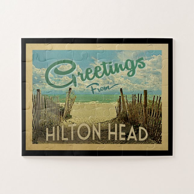 Hilton Head Beach Vintage Travel (Horizontal)