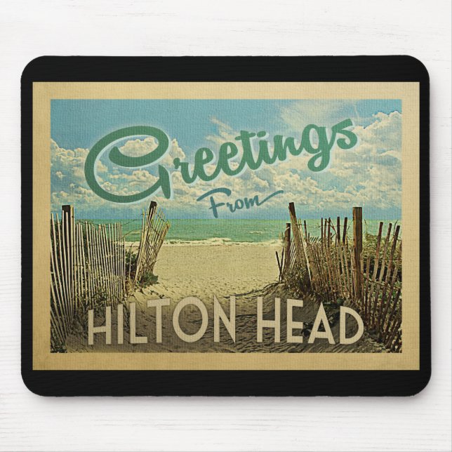 Hilton Head Beach Vintage Travel Mousepad (Vorne)