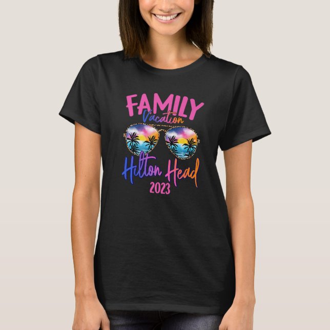 Hilton Head Carolina 2023 Sonnenbrillen Themenfami T-Shirt (Vorderseite)