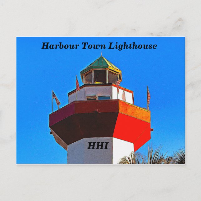 Hilton Head Harbour Town Lighthouse Postkarte (Vorderseite)