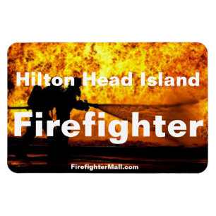 Hilton Head Island Firefighter Flames Flexibel Magnet