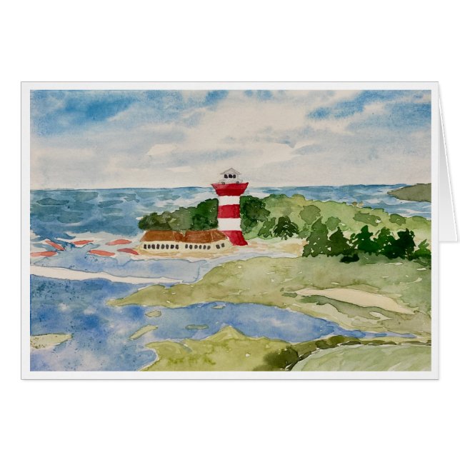 Hilton Head Island Harbour Town Lighthouse Card (Vorderseite (Horizontal))