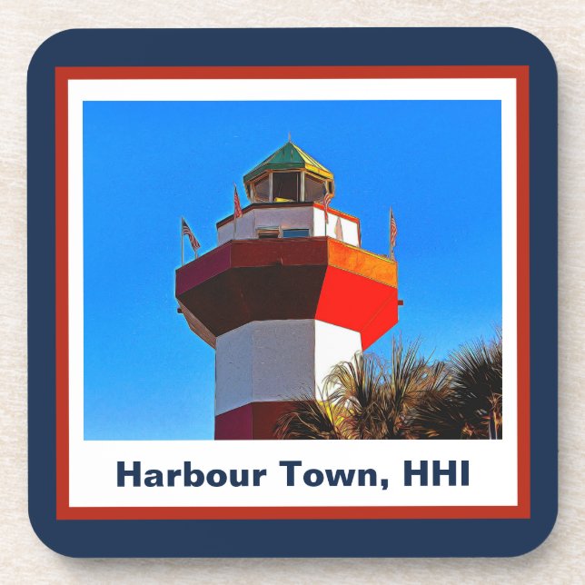 Hilton Head Island Harbour Town Lighthouse Getränkeuntersetzer (Vorderseite)