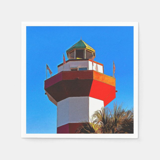 Hilton Head Island Harbour Town Lighthouse Serviette (Vorderseite)