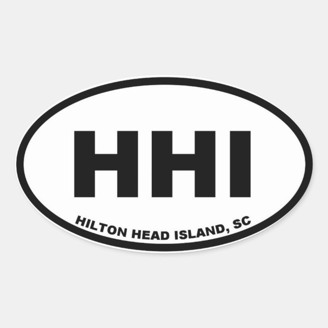 Hilton Head Island HHI Ovaler Aufkleber (Vorderseite)