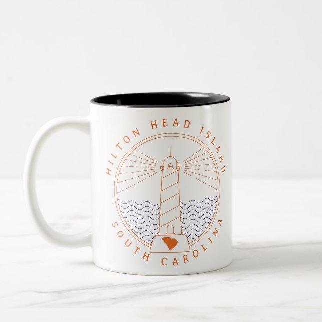Hilton Head Island Leuchtturm Zweifarbige Tasse (Links)