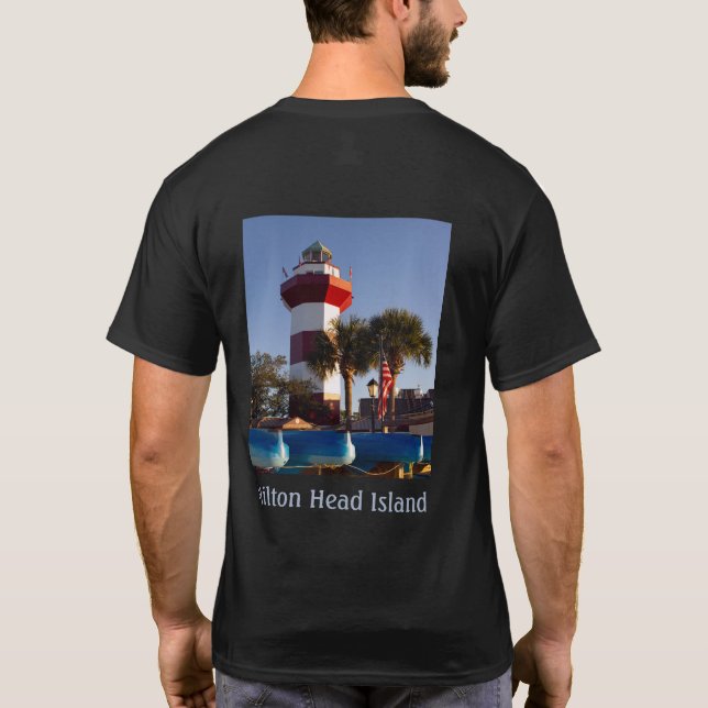Hilton Head Island Lighthouse Black Men's T - Shir T-Shirt (Rückseite)
